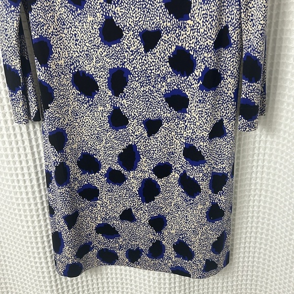 Diane Von Furstenberg Ruri Cheetah Black Blue 100% Silk Shift Dress Size 8 - Picture 5 of 11